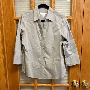 EUC Foxcroft Gray Button-Up Blouse